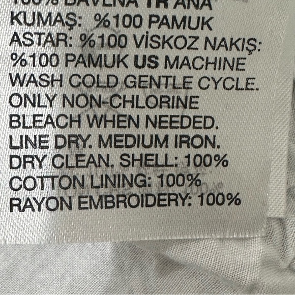 & Other Stories Frill Sleeve Embroidered Mini Dress White Blue Floral Tie Back - Picture 8 of 8